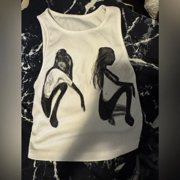 SHEIN white Ribbed Top - Picture 1 of 2